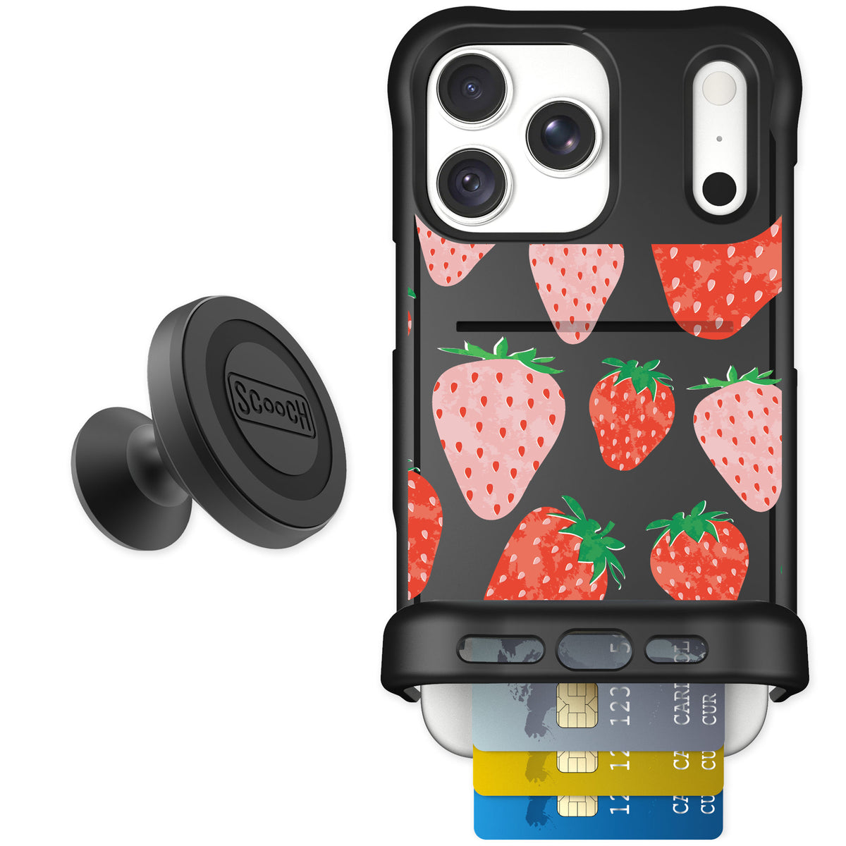 Scooch Wingmate Strawberry Fields for iPhone 18 Pro Max — Starter Bundle