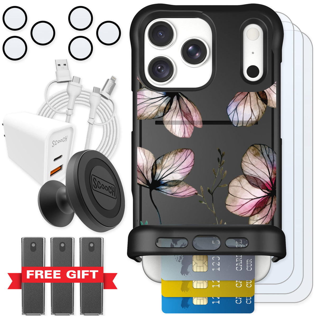 Scooch Wingmate Dried Flowers for iPhone 18 Pro Max — Ultimate Bundle