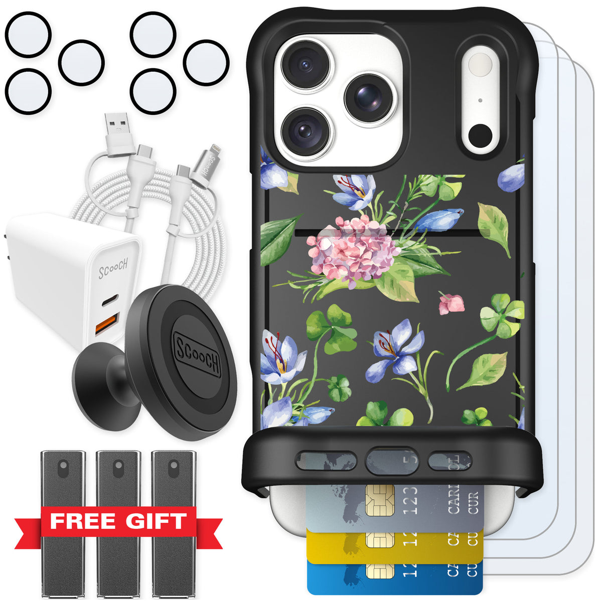 Scooch Wingmate Lucky Hydrangea for iPhone 18 Pro Max — Ultimate Bundle