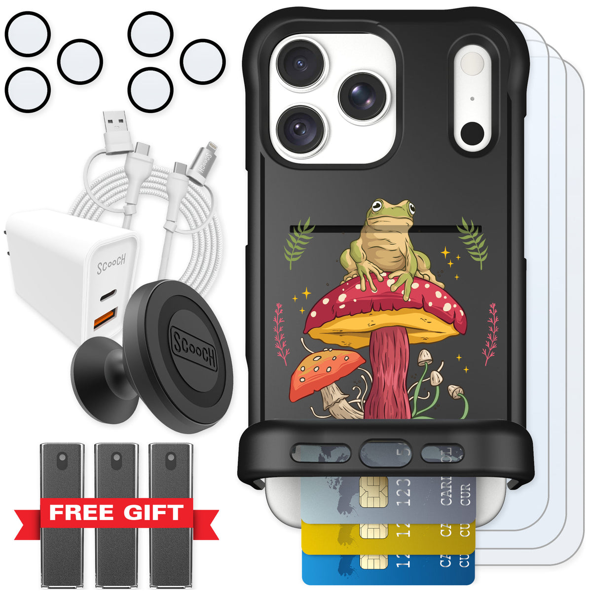 Scooch Wingmate Toadstool Frog for iPhone 18 Pro Max — Ultimate Bundle