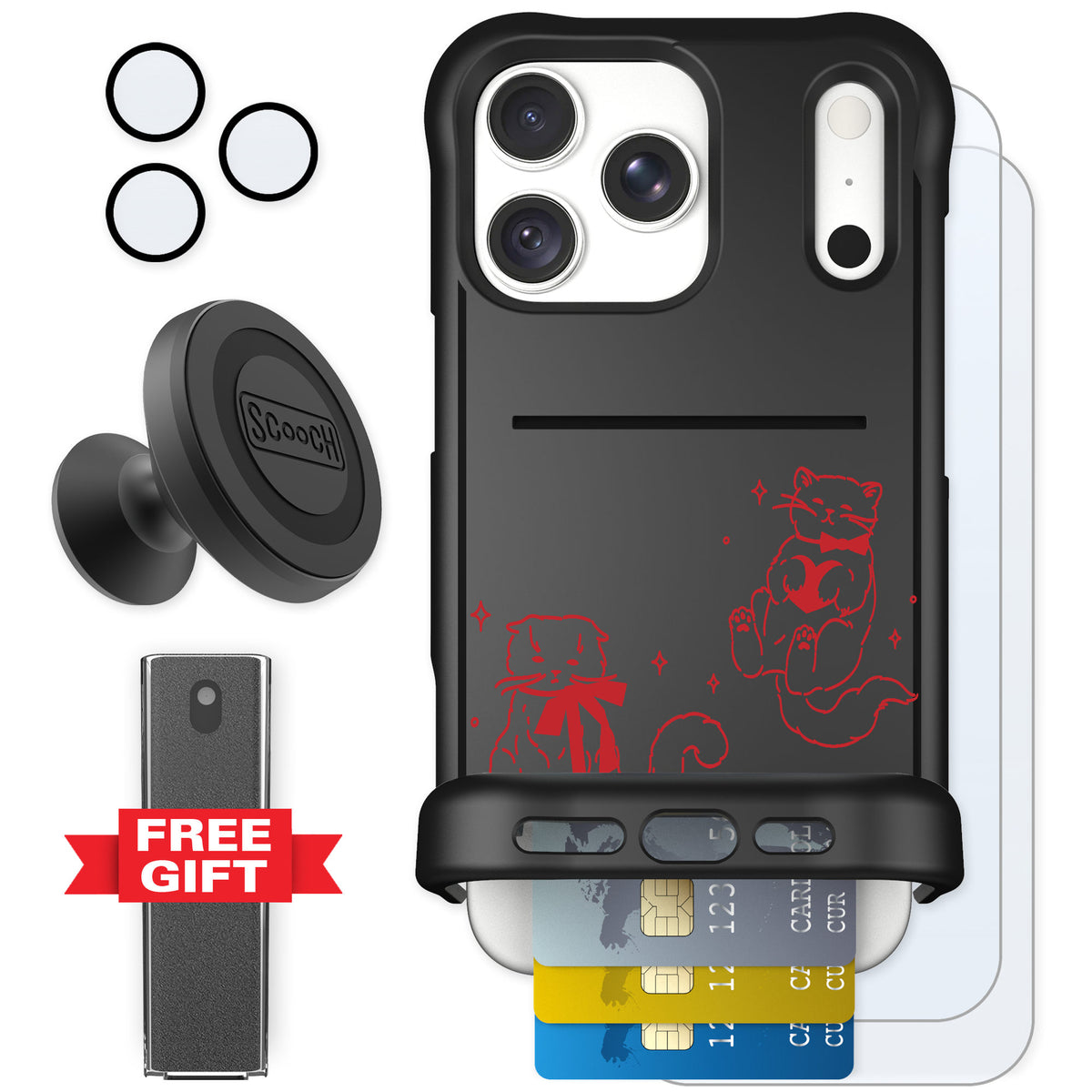 Scooch Wingmate Cupid's Cats for iPhone 18 Pro Max — Defender Bundle