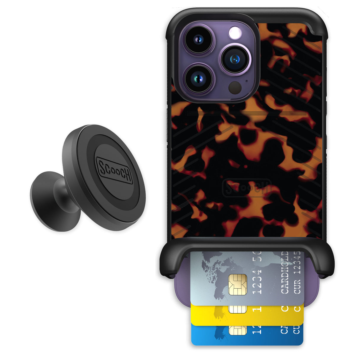 Scooch Wingmate Tortoise Shell for iPhone 14 Pro — Starter Bundle