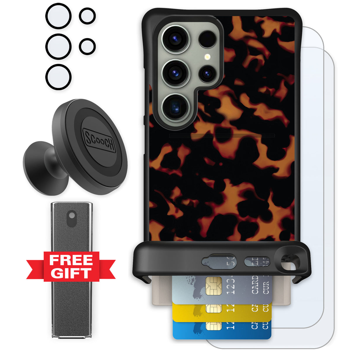 Scooch Wingmate Tortoise Shell for Galaxy S24 Ultra — Defender Bundle