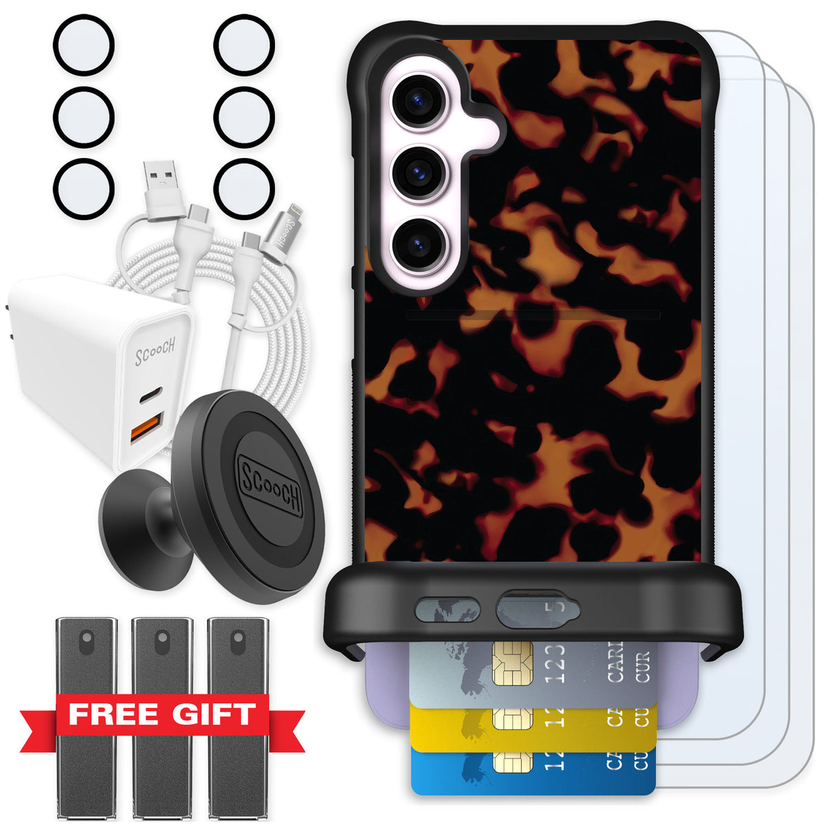 Scooch Wingmate Tortoise Shell for Galaxy S24+ — Ultimate Bundle