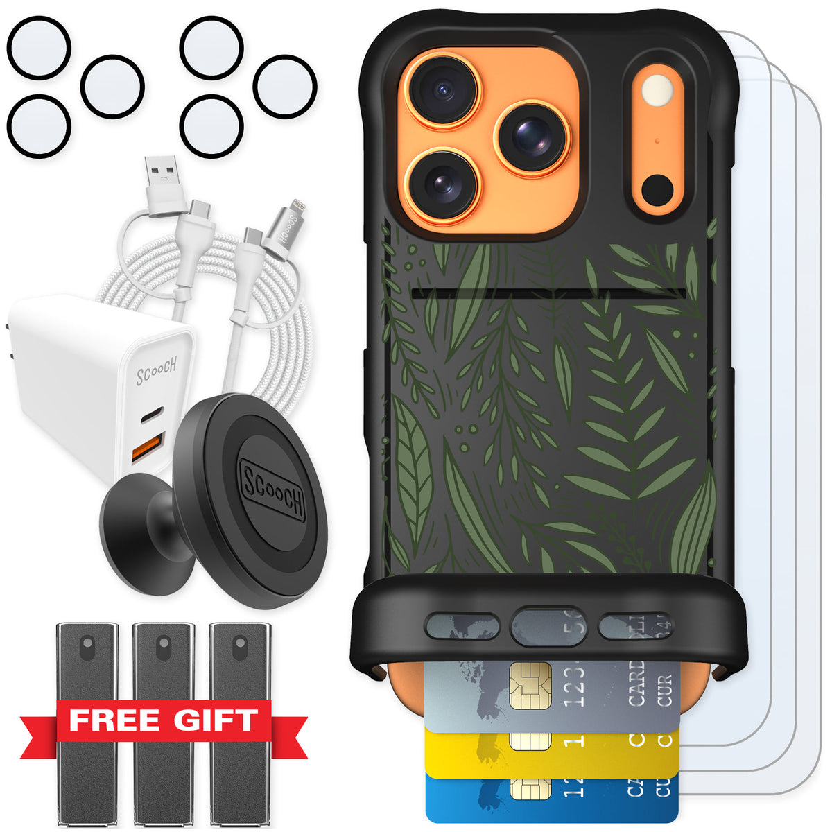 Scooch Wingmate Willow Garden for iPhone 17 Pro — Ultimate Bundle