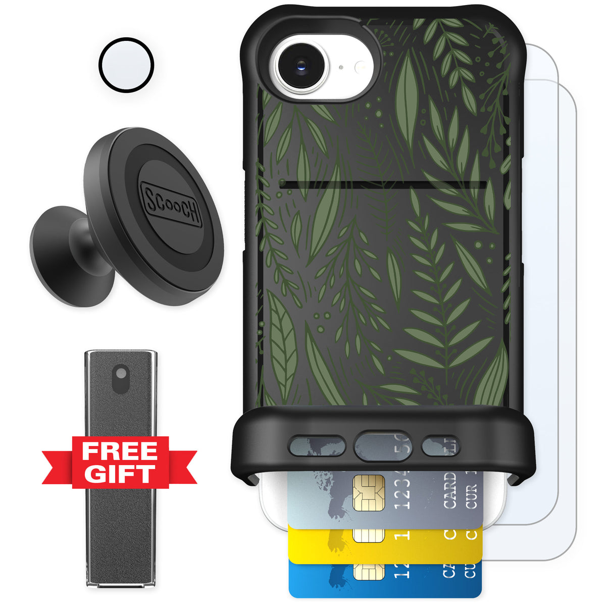 Scooch Wingmate Willow Garden for iPhone 16e — Defender Bundle