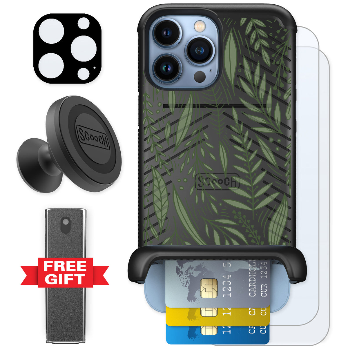 Scooch Wingmate Willow Garden for iPhone 13 Pro Max — Defender Bundle