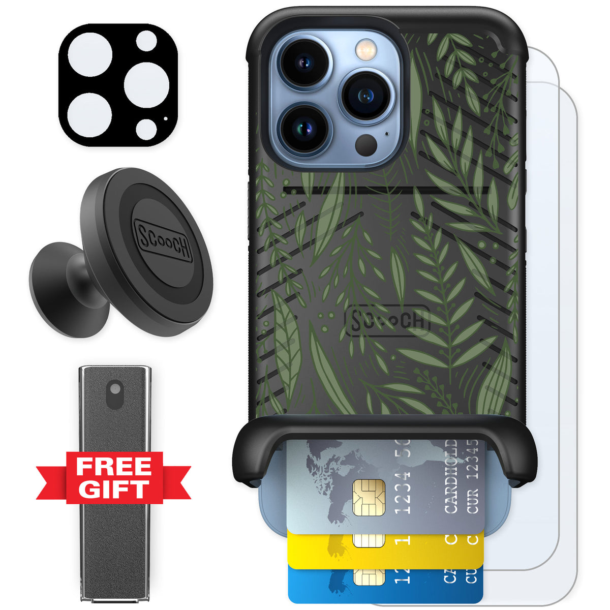 Scooch Wingmate Willow Garden for iPhone 13 Pro — Defender Bundle