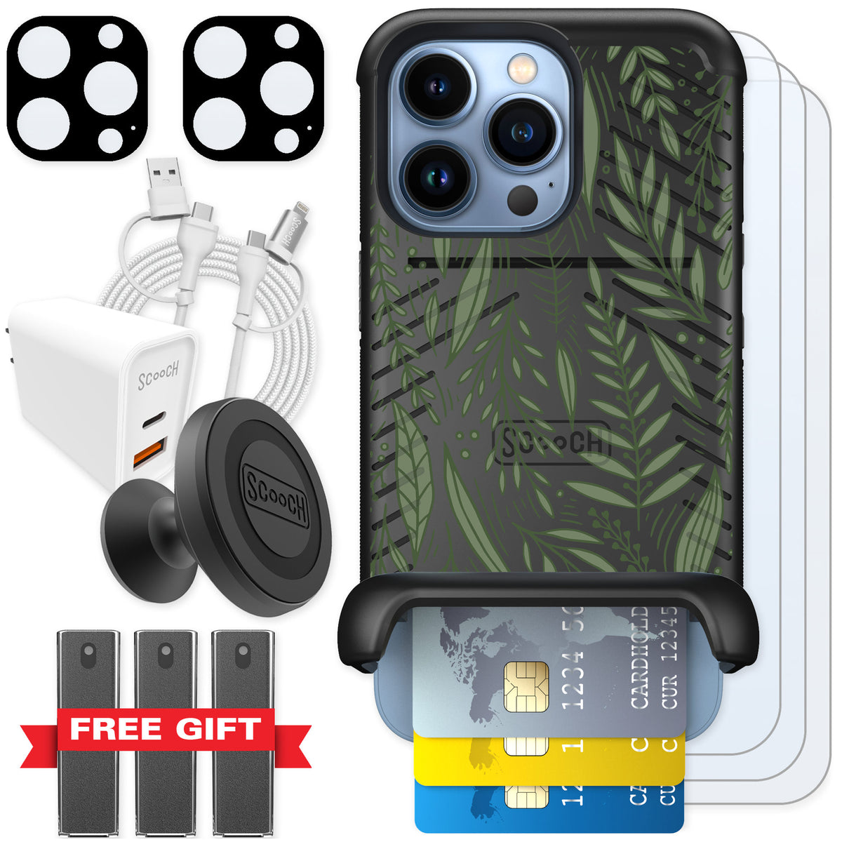 Scooch Wingmate Willow Garden for iPhone 13 Pro — Ultimate Bundle