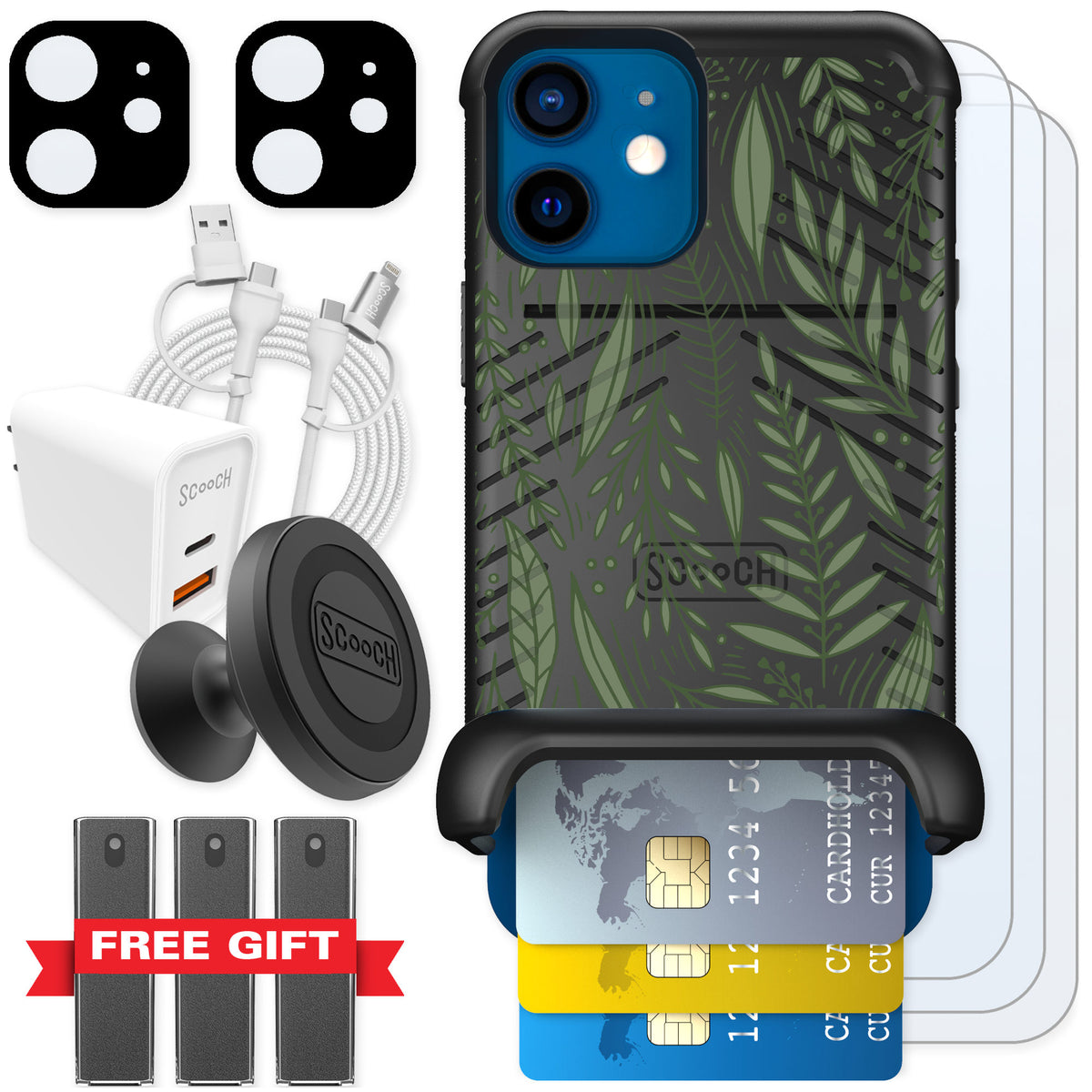 Scooch Wingmate Willow Garden for iPhone 12 mini — Ultimate Bundle