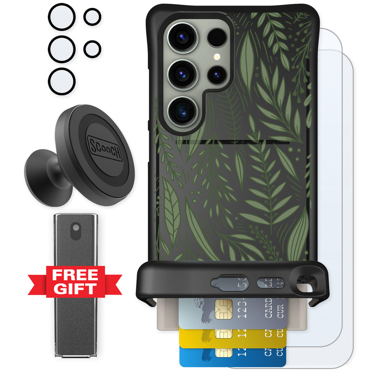 Scooch Wingmate Willow Garden for Galaxy S24 Ultra — Defender Bundle