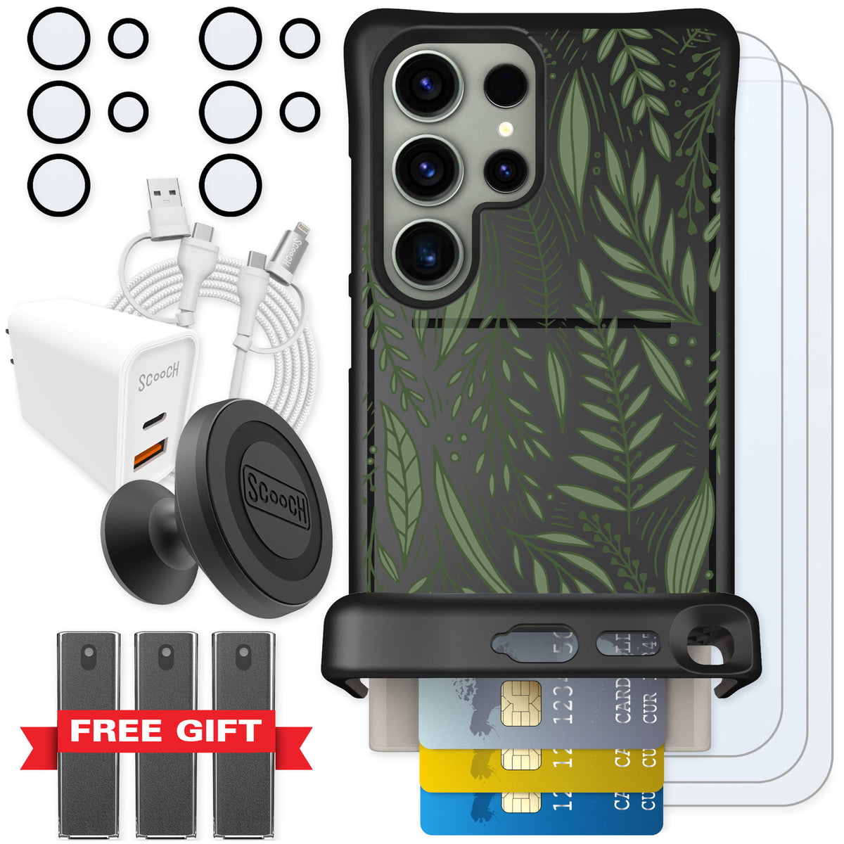 Scooch Wingmate Willow Garden for Galaxy S24 Ultra — Ultimate Bundle
