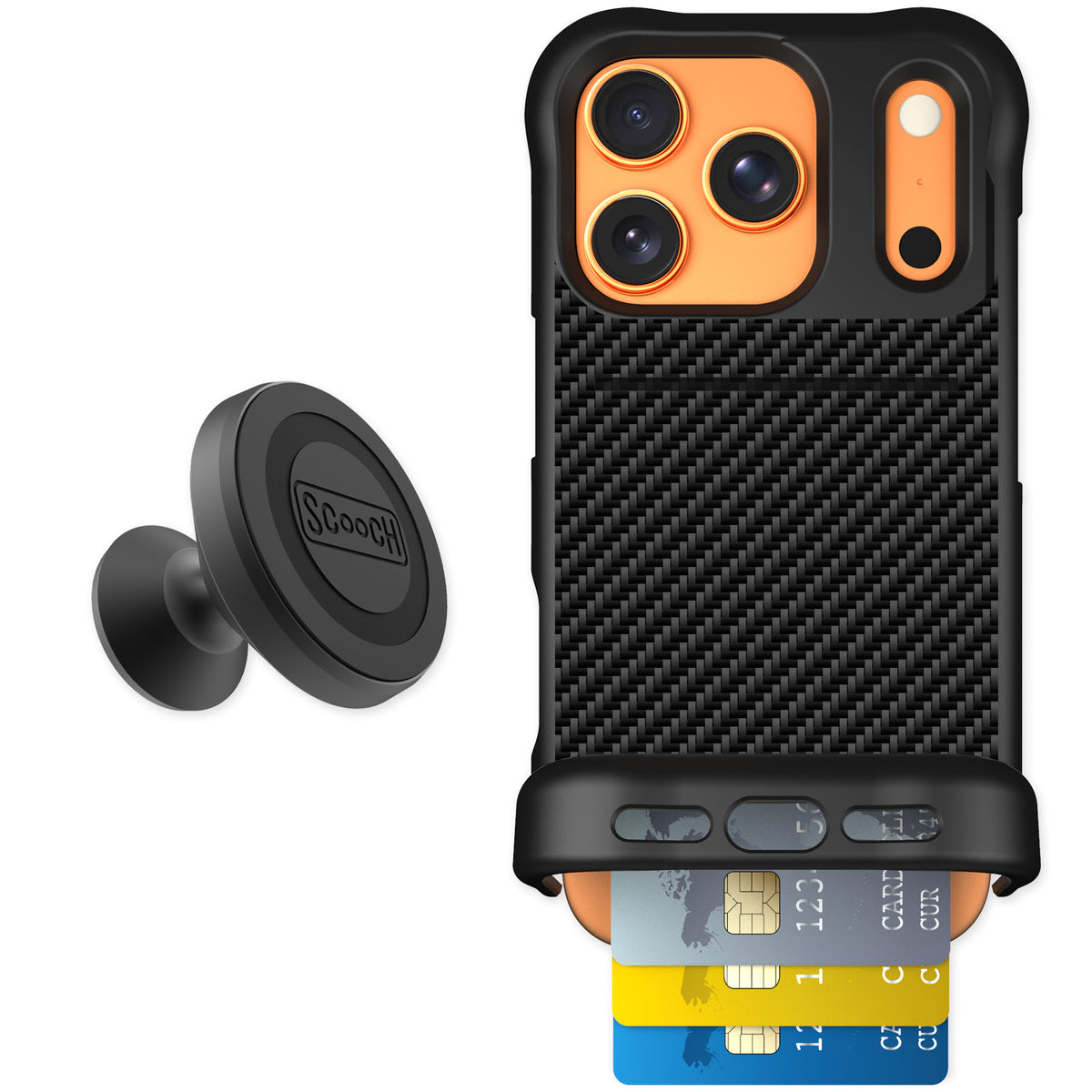 Scooch Wingmate Carbon Fiber for iPhone 17 Pro — Starter Bundle