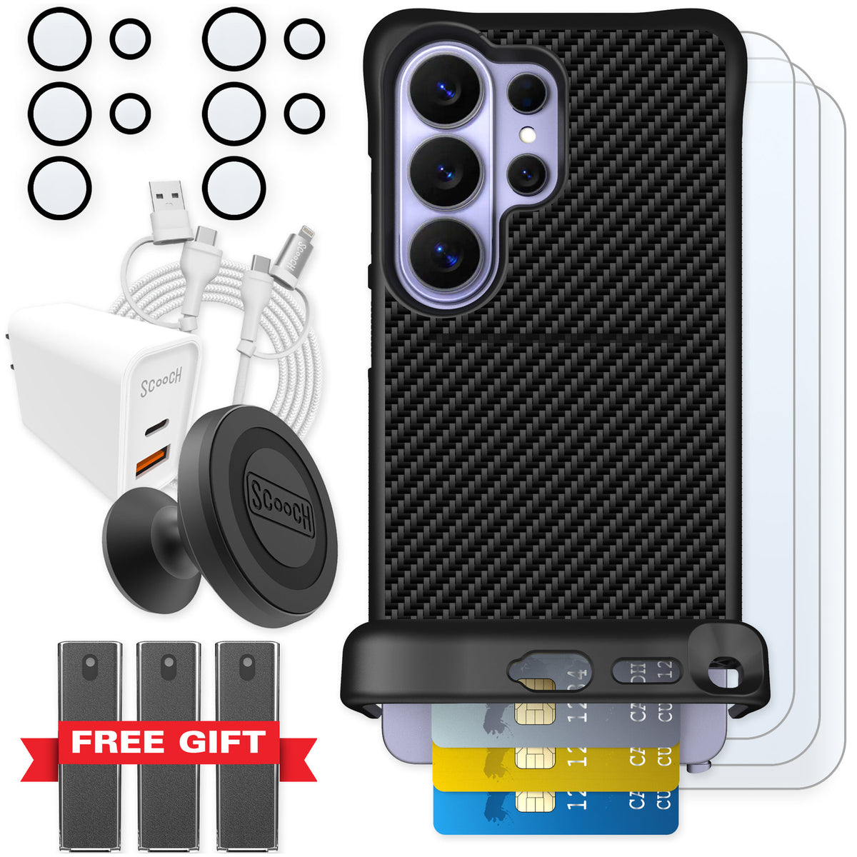 Scooch Wingmate Carbon Fiber for Galaxy S26 Ultra — Ultimate Bundle