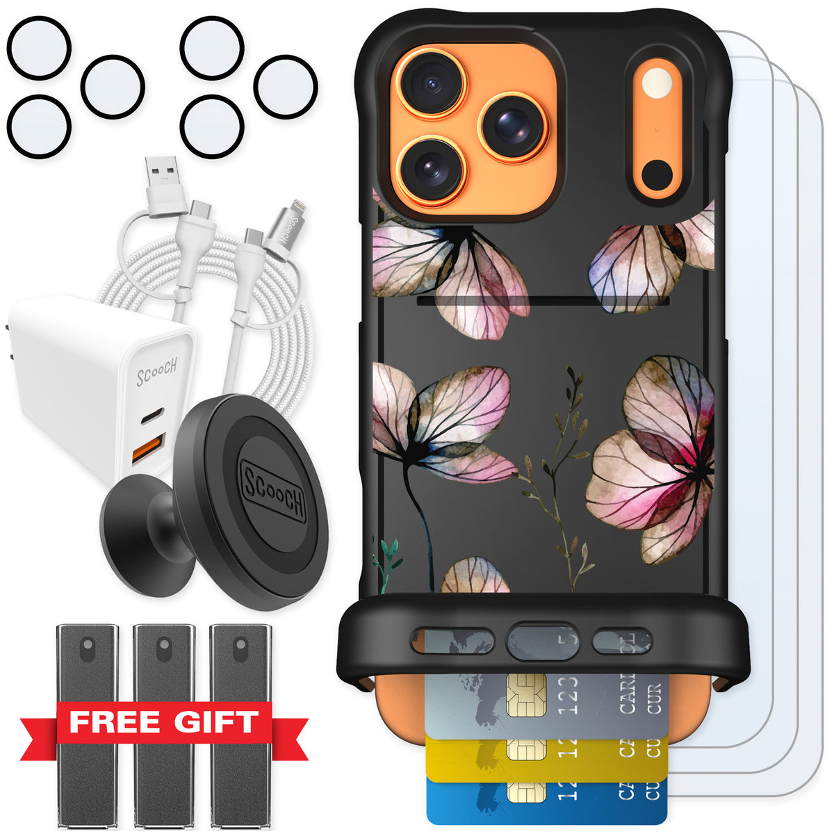 Scooch Wingmate Dried Flowers for iPhone 17 Pro Max — Ultimate Bundle