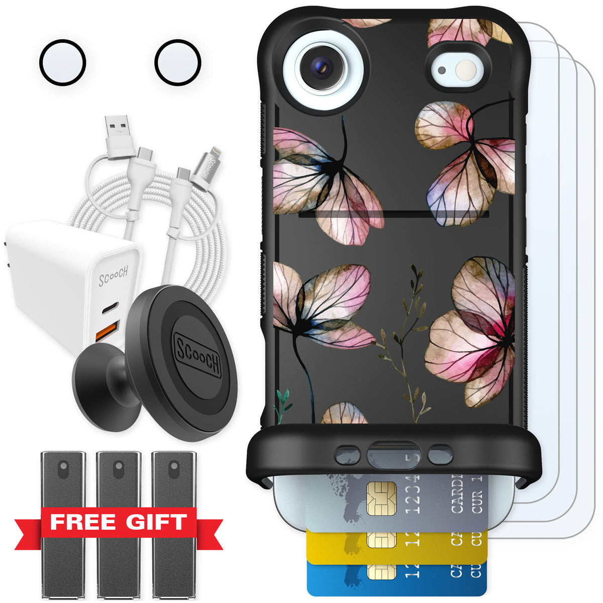 Scooch Wingmate Dried Flowers for iPhone Air — Ultimate Bundle