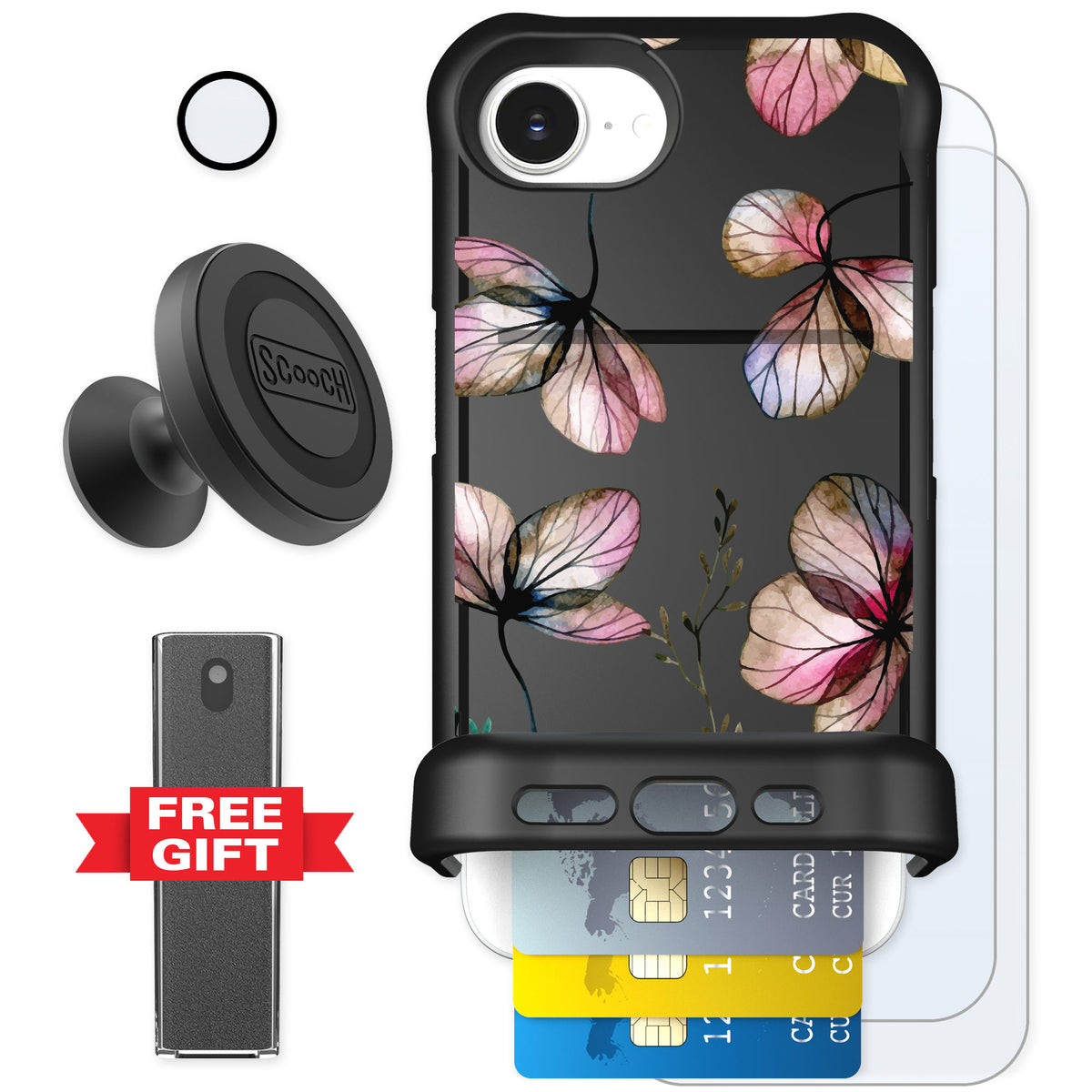 Scooch Wingmate Dried Flowers for iPhone 17e — Defender Bundle