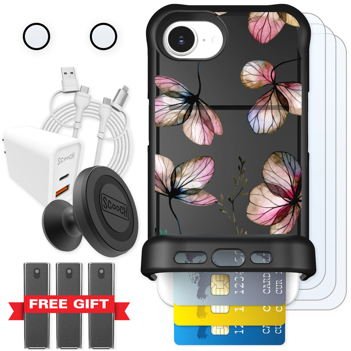 Scooch Wingmate Dried Flowers for iPhone 16e — Ultimate Bundle