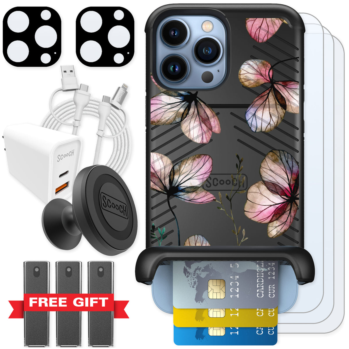 Scooch Wingmate Dried Flowers for iPhone 13 Pro Max — Ultimate Bundle