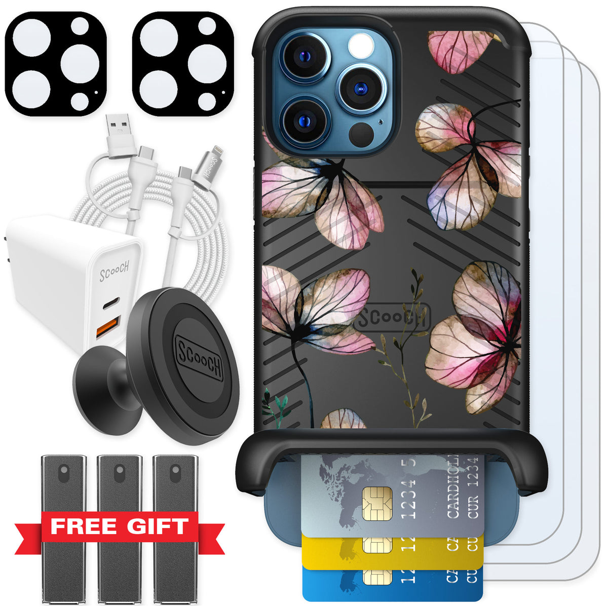Scooch Wingmate Dried Flowers for iPhone 12 Pro — Ultimate Bundle