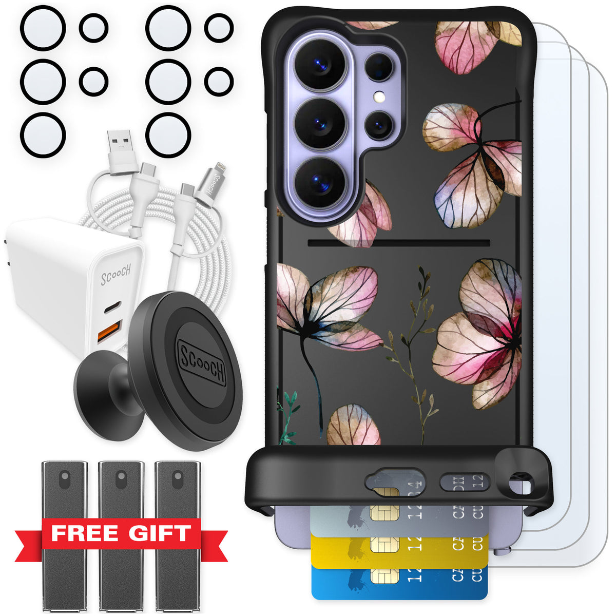Scooch Wingmate Dried Flowers for Galaxy S26 Ultra — Ultimate Bundle