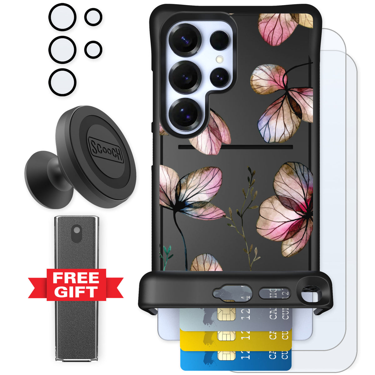 Scooch Wingmate Dried Flowers for Galaxy S25 Ultra — Defender Bundle