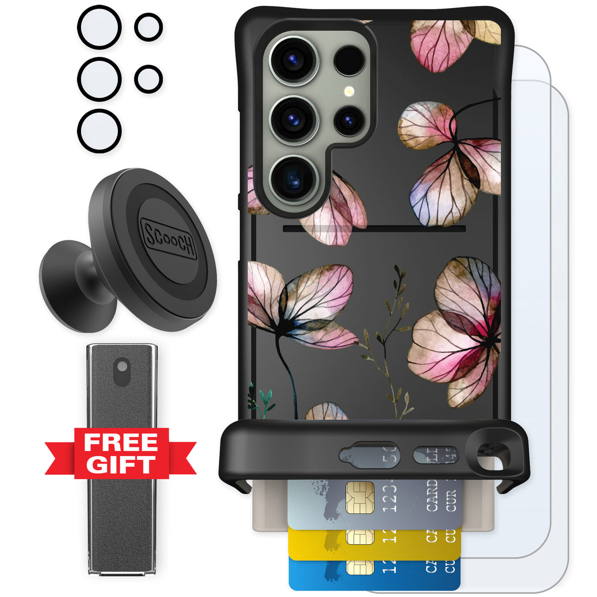 Scooch Wingmate Dried Flowers for Galaxy S24 Ultra — Defender Bundle