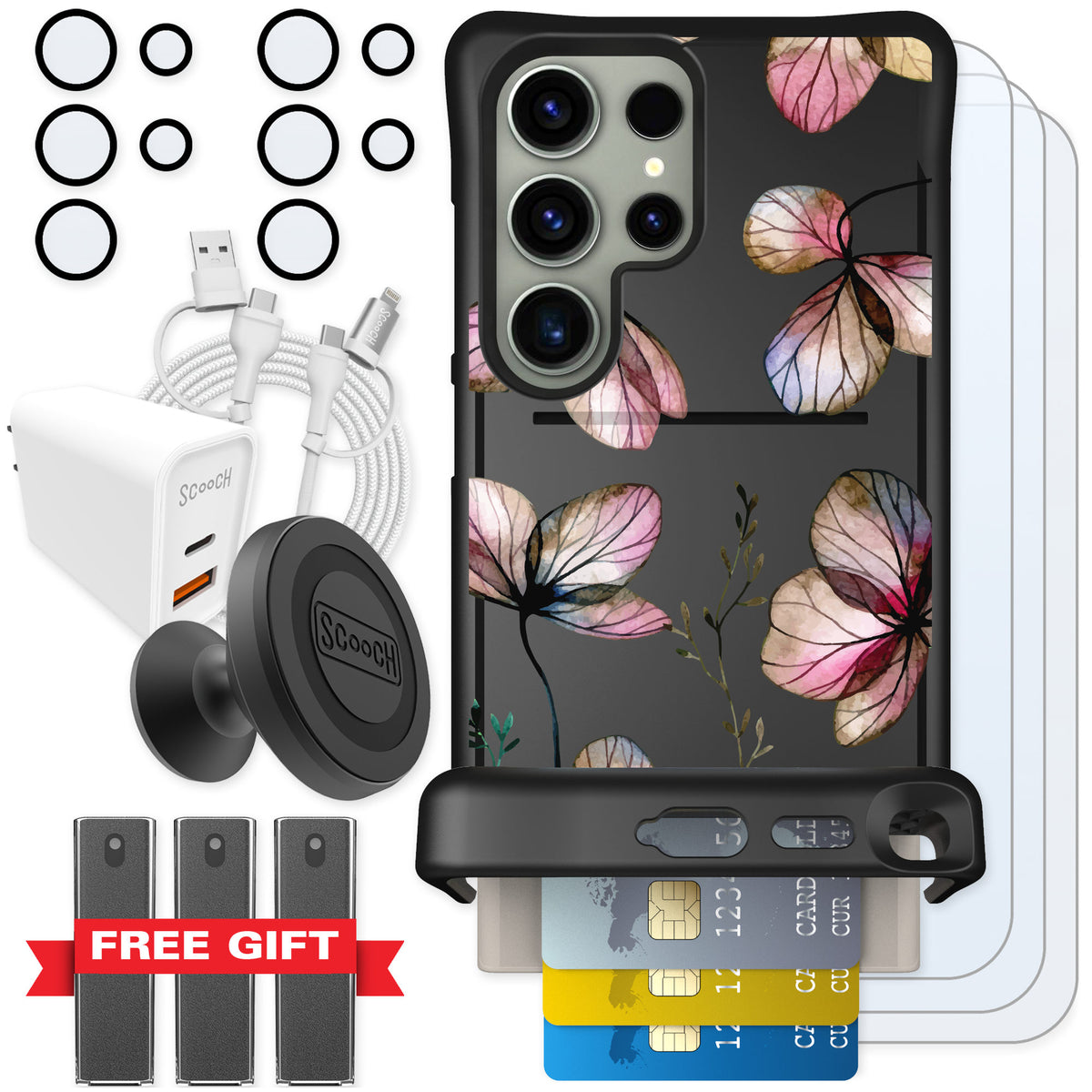 Scooch Wingmate Dried Flowers for Galaxy S24 Ultra — Ultimate Bundle