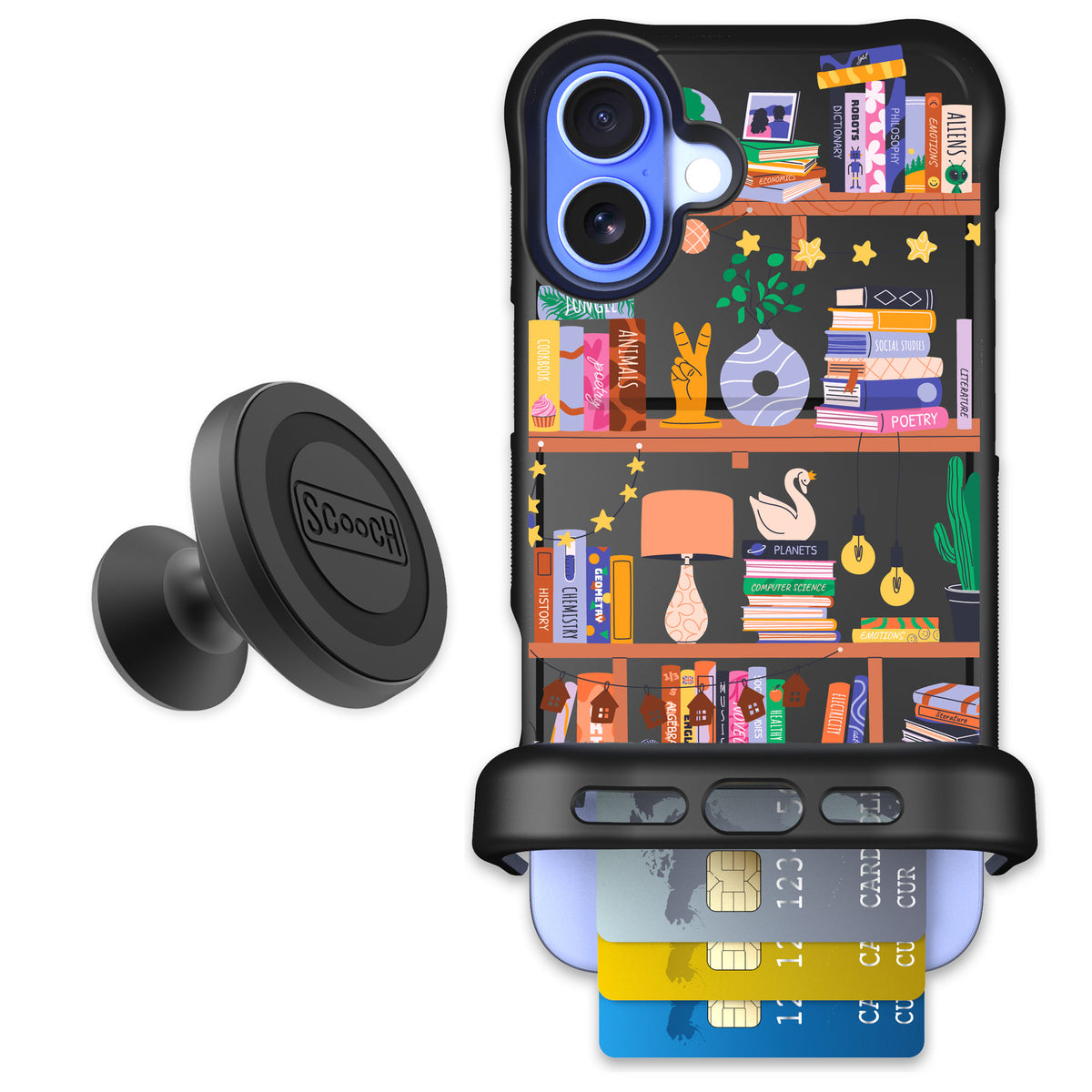 Scooch Wingmate Little Library for iPhone 16 Plus — Starter Bundle