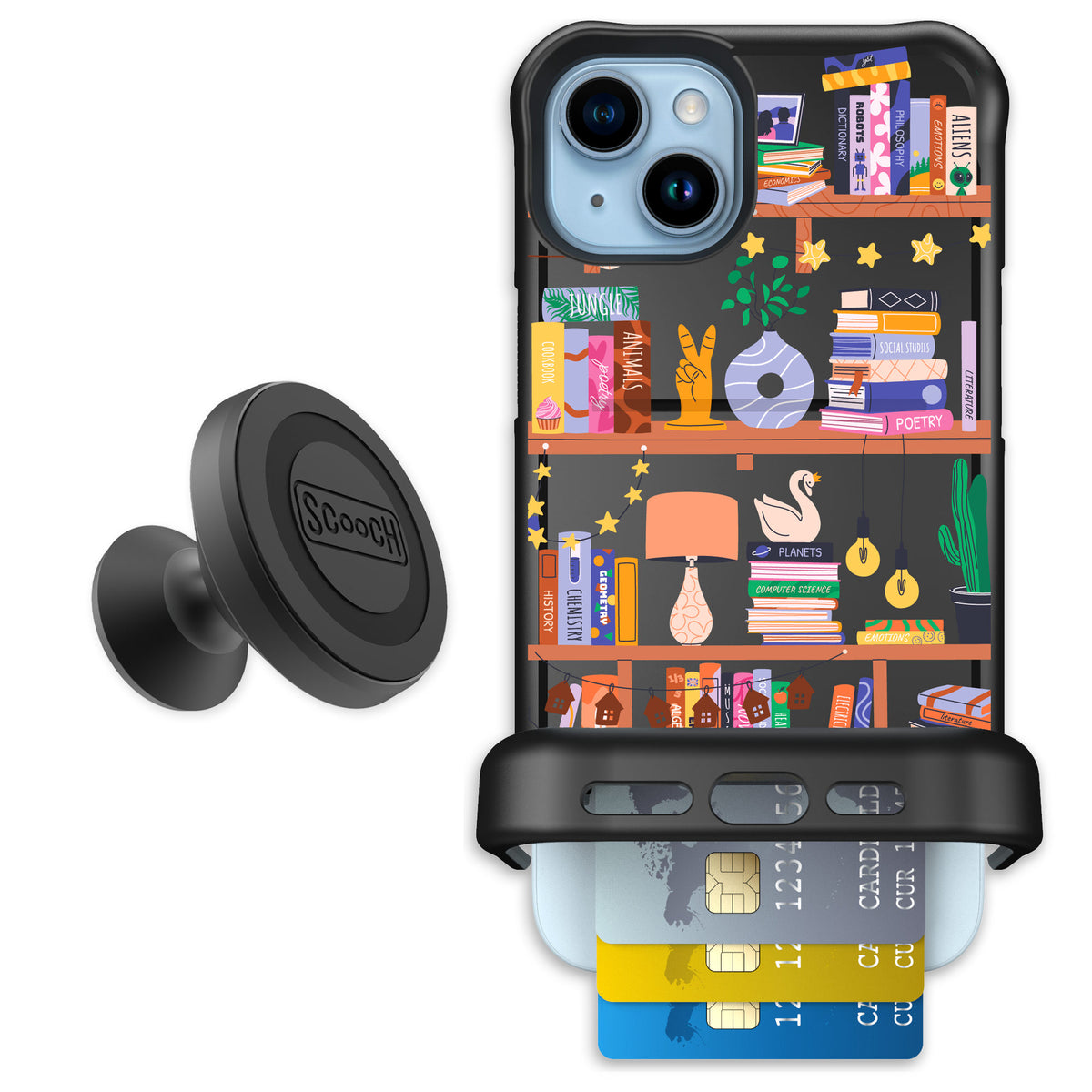 Scooch Wingmate Little Library for iPhone 15 Plus — Starter Bundle