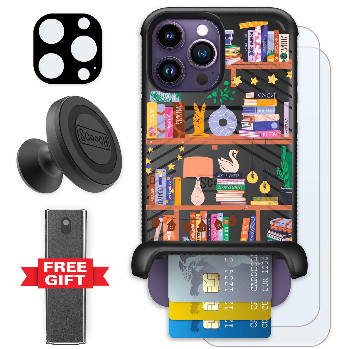 Scooch Wingmate Little Library for iPhone 14 Pro Max — Defender Bundle