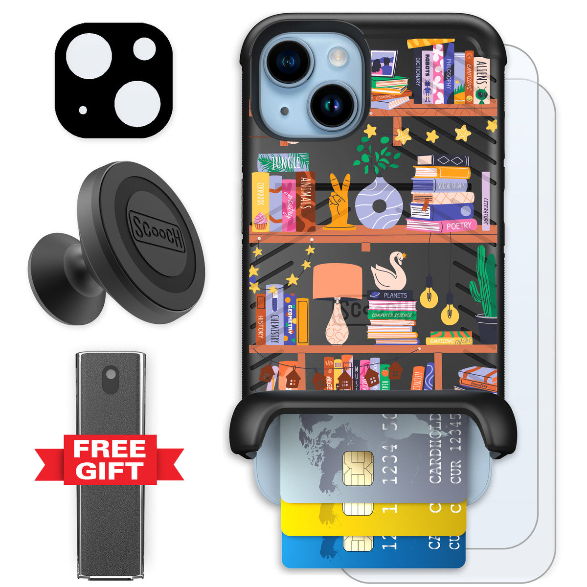 Scooch Wingmate Little Library for iPhone 14 — Defender Bundle