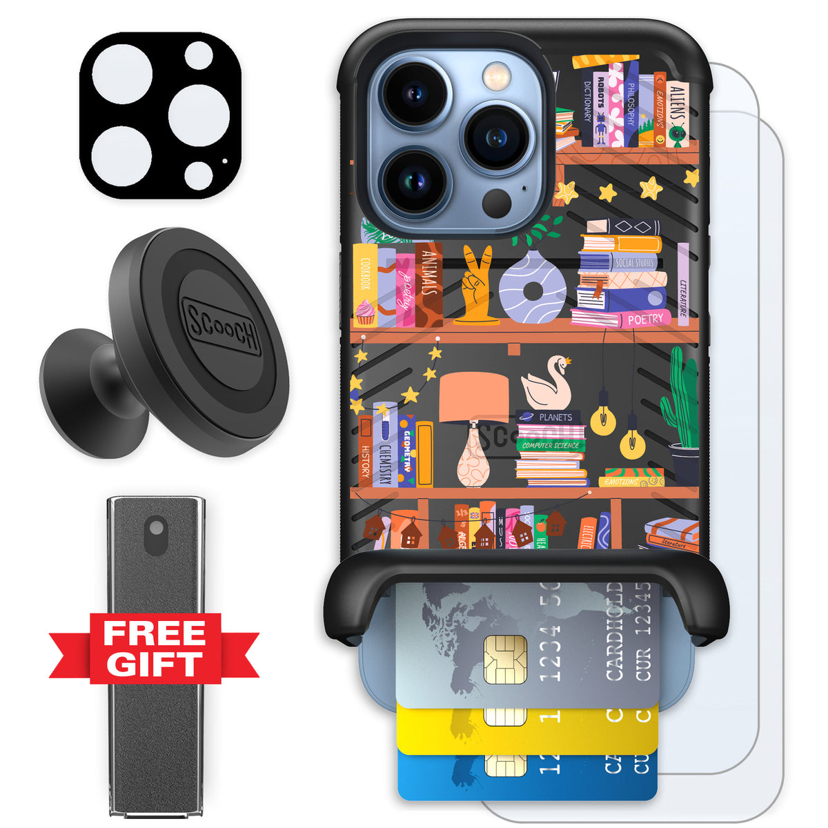 Scooch Wingmate Little Library for iPhone 13 Pro — Defender Bundle