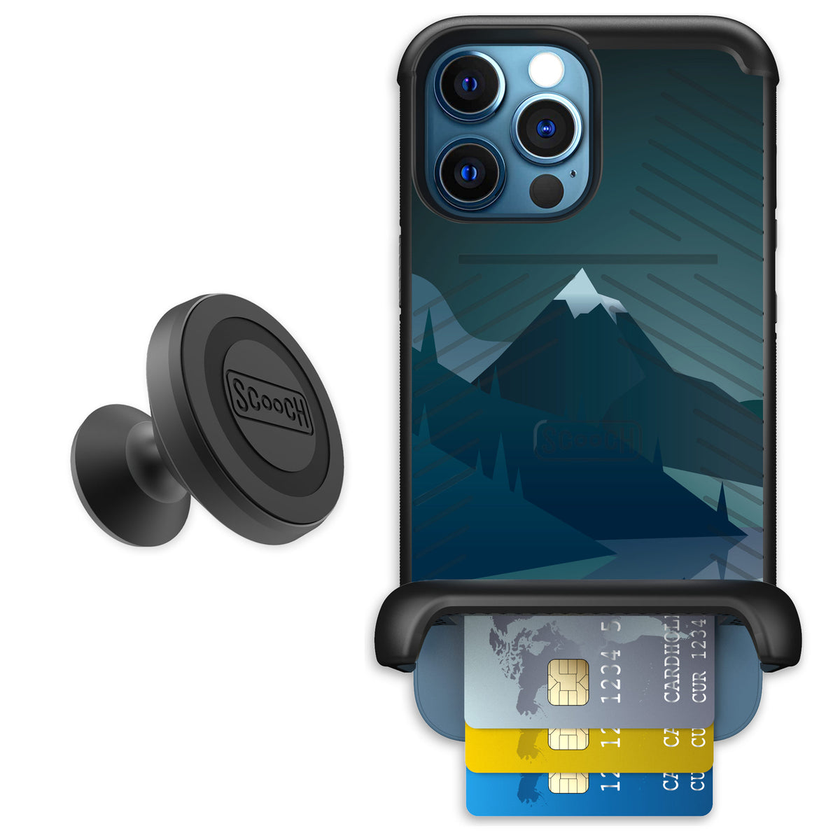 Scooch Wingmate Midnight Ridge for iPhone 12 Pro Max — Starter Bundle