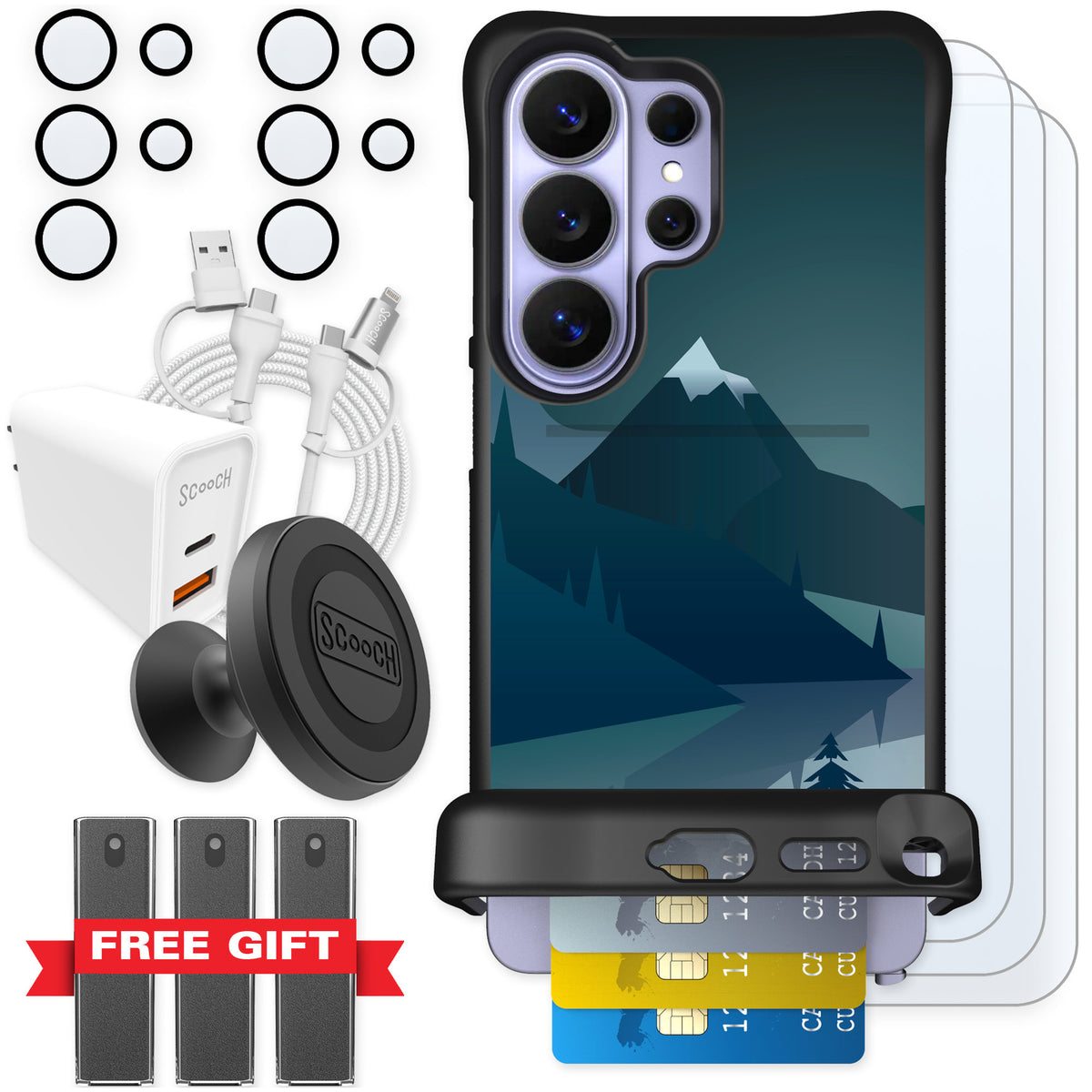 Scooch Wingmate Midnight Ridge for Galaxy S26 Ultra — Ultimate Bundle