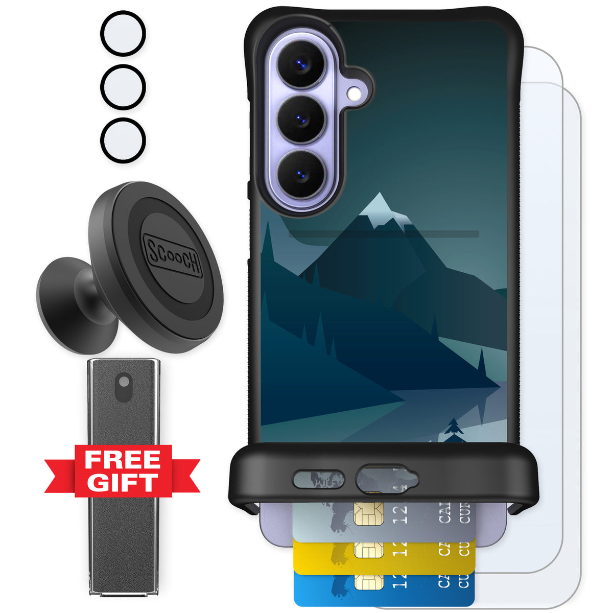 Scooch Wingmate Midnight Ridge for Galaxy S26+ — Defender Bundle
