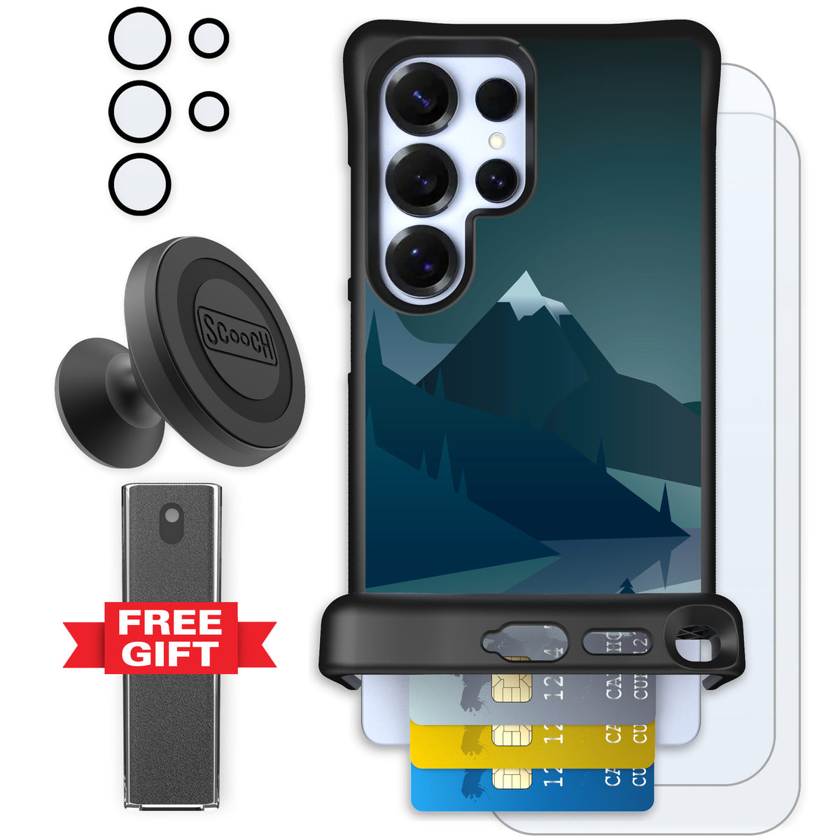 Scooch Wingmate Midnight Ridge for Galaxy S25 Ultra — Defender Bundle