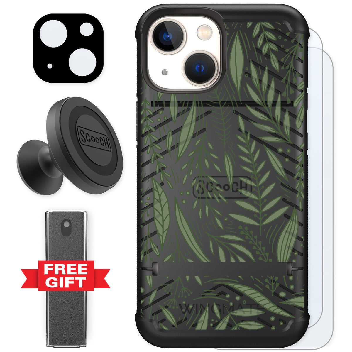 Scooch Wingmate Willow Garden for iPhone 13 mini — Defender Bundle