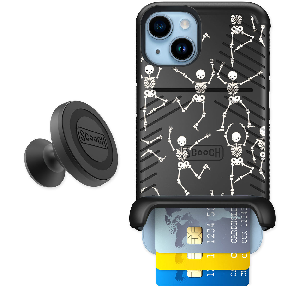 Scooch Wingmate Swinging Skeletons for iPhone 14 — Starter Bundle