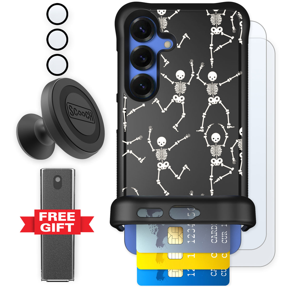 Scooch Wingmate Swinging Skeletons for Galaxy S25 — Defender Bundle