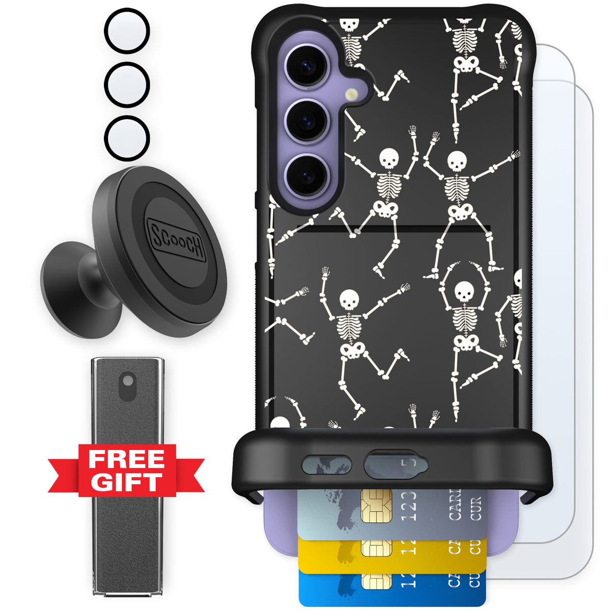 Scooch Wingmate Swinging Skeletons for Galaxy S24+ — Defender Bundle