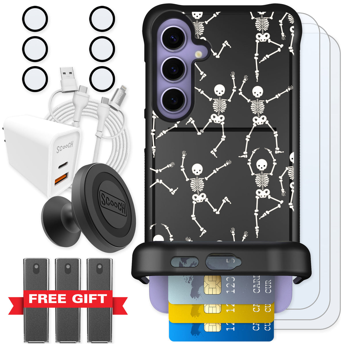 Scooch Wingmate Swinging Skeletons for Galaxy S24+ — Ultimate Bundle