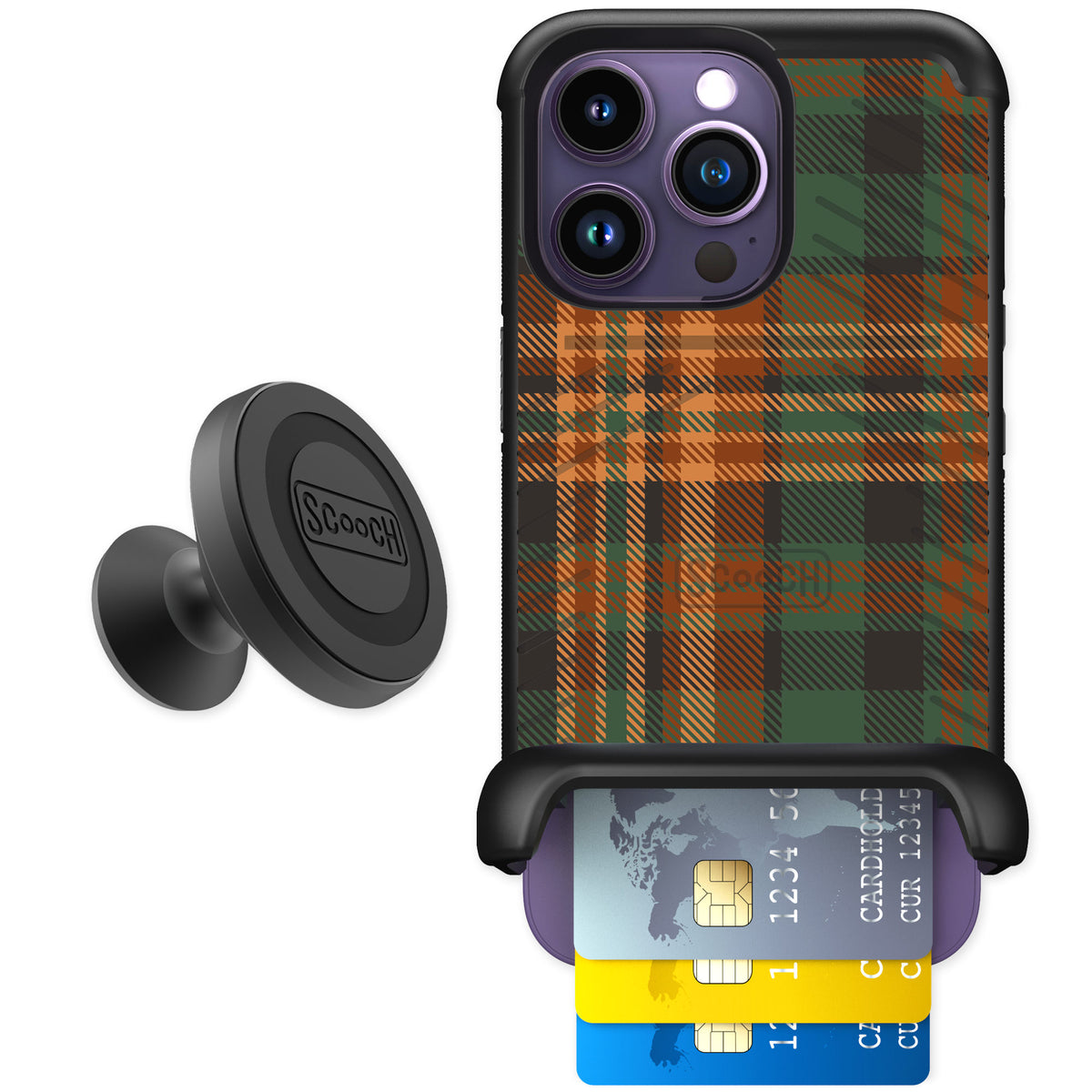 Scooch Wingmate Fall Flannel for iPhone 14 Pro — Starter Bundle