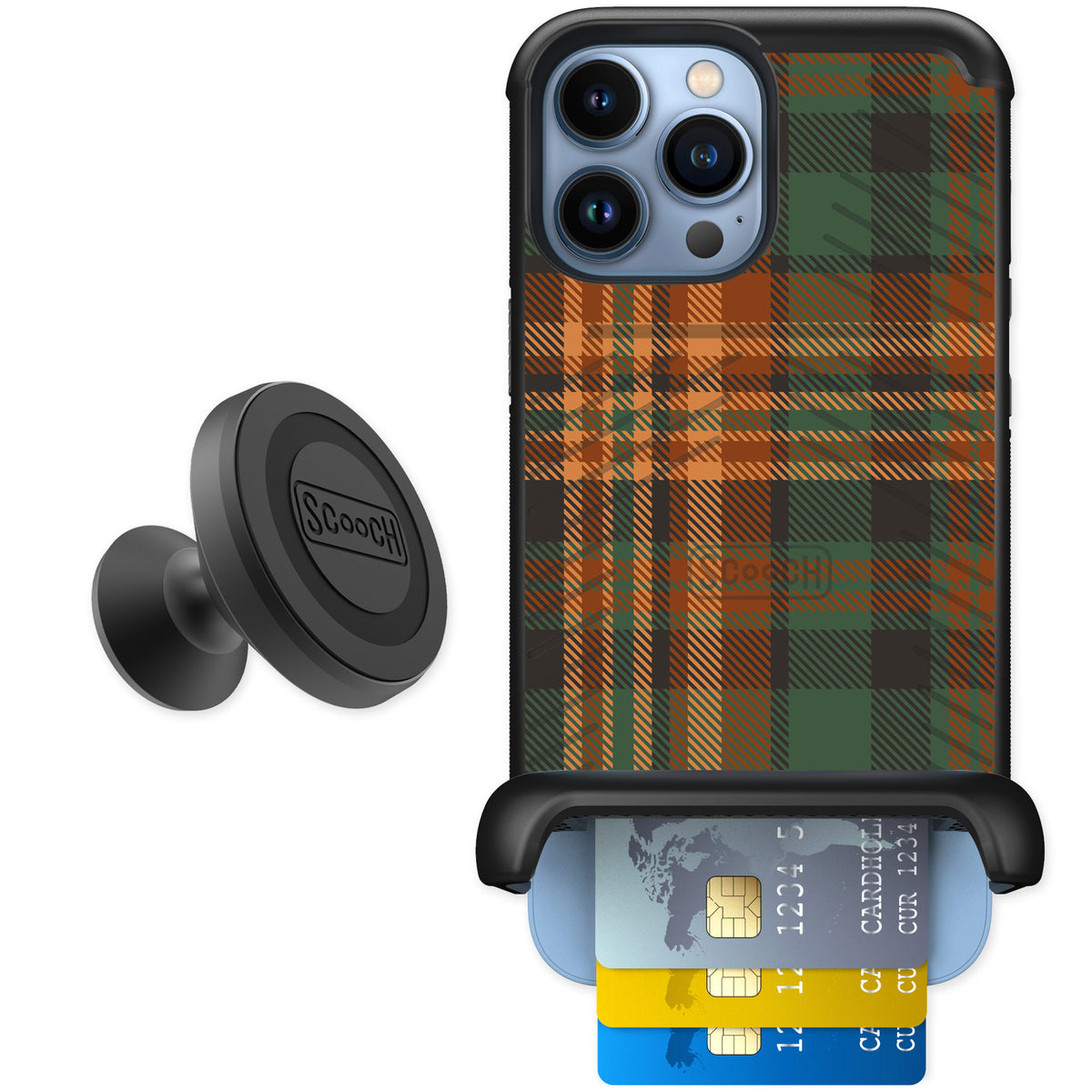 Scooch Wingmate Fall Flannel for iPhone 13 Pro Max — Starter Bundle