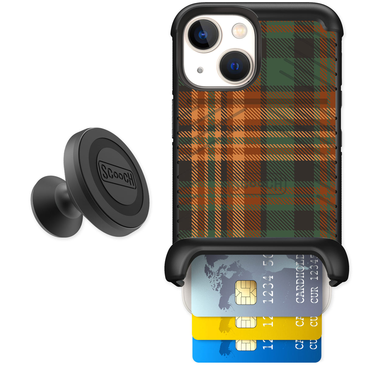 Scooch Wingmate Fall Flannel for iPhone 13 mini — Starter Bundle