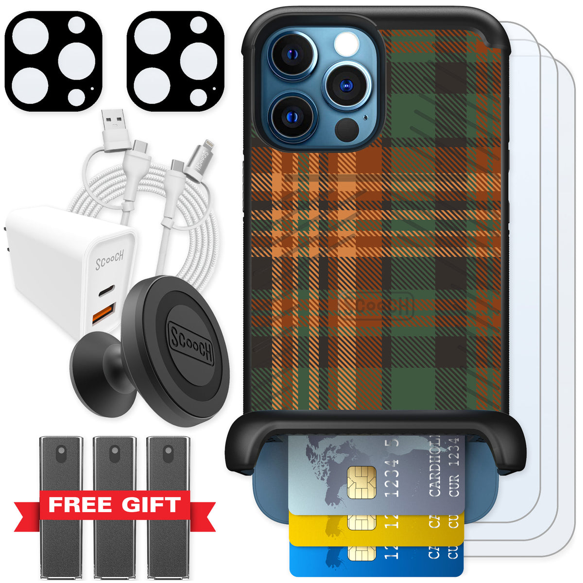 Scooch Wingmate Fall Flannel for iPhone 12 Pro Max — Ultimate Bundle