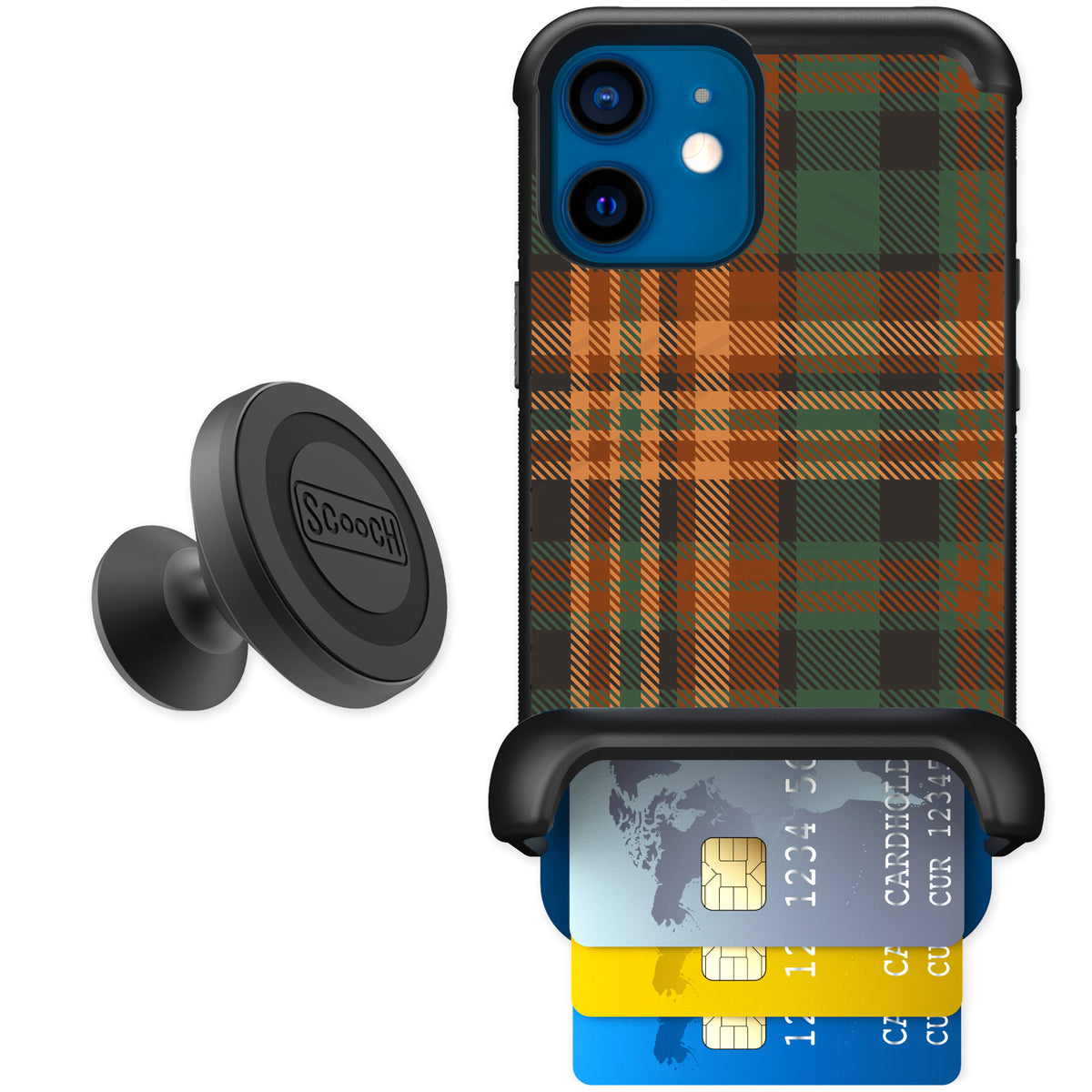 Scooch Wingmate Fall Flannel for iPhone 12 mini — Starter Bundle