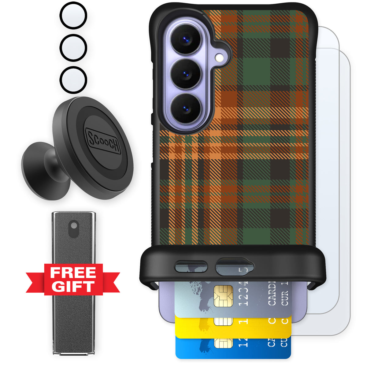 Scooch Wingmate Fall Flannel for Galaxy S26 — Defender Bundle