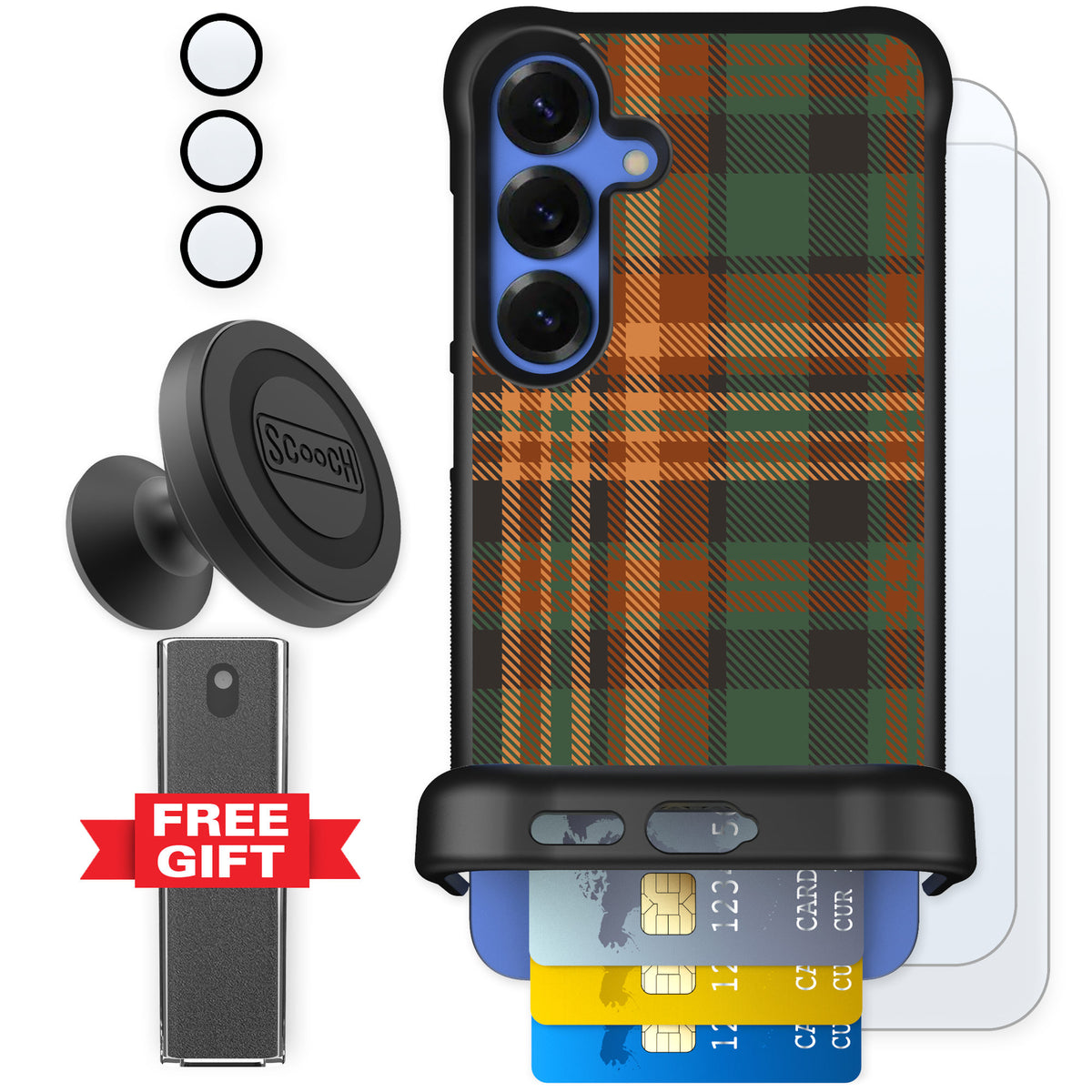 Scooch Wingmate Fall Flannel for Galaxy S25+ — Defender Bundle