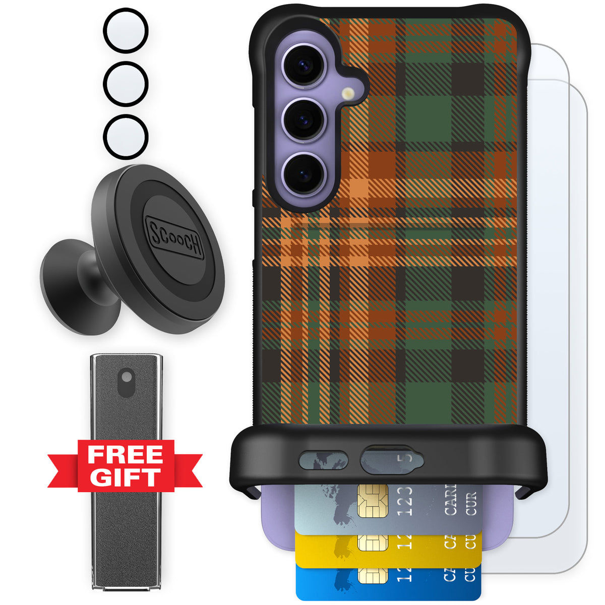 Scooch Wingmate Fall Flannel for Galaxy S24+ — Defender Bundle
